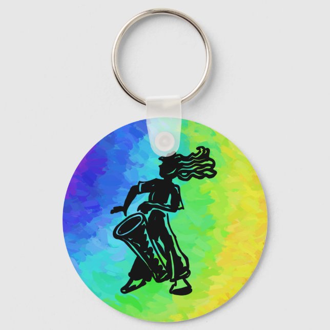 New York Boogie Nights Drum Rainbow Key Ring (Front)