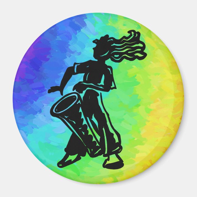 New York Boogie Nights Drum Rainbow Magnet (Front)