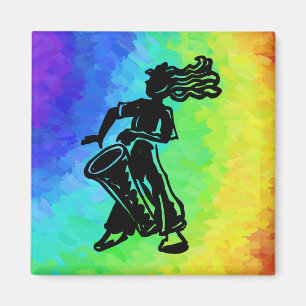 New York Boogie Nights Drum Rainbow Magnet