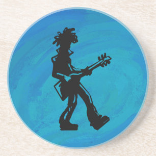 New York Boogie Nights Guitar Blue Coaster