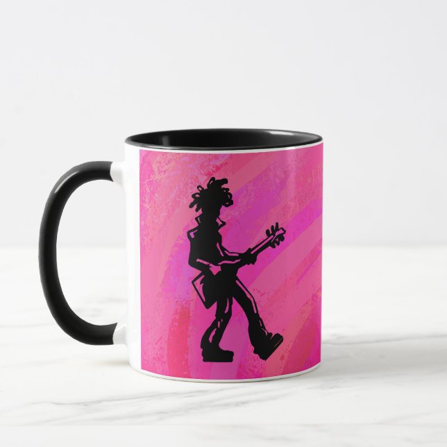 New York Boogie Nights Guitar Hot Pink Mug (Left)