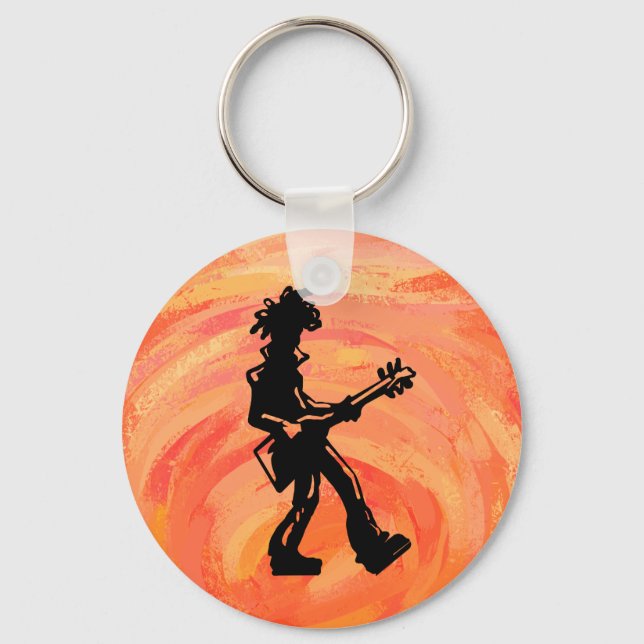 New York Boogie Nights Guitar Orange Key Ring (Front)