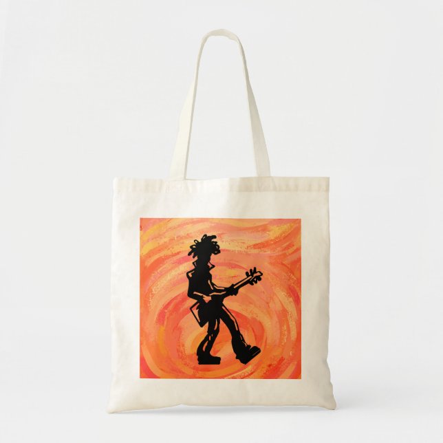 New York Boogie Nights Guitar Orange Tote Bag (Front)