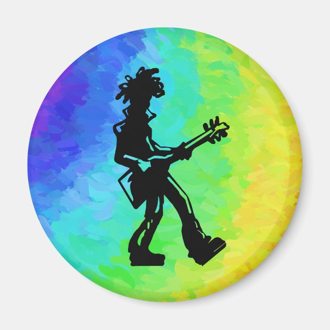 New York Boogie Nights Guitar Rainbow Magnet (Front)