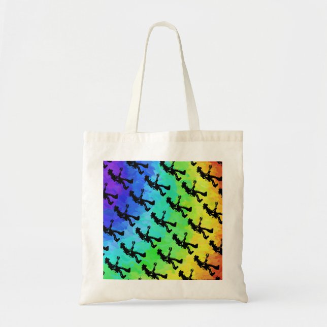 New York Boogie Nights Guitar Rainbow Tote Bag (Front)