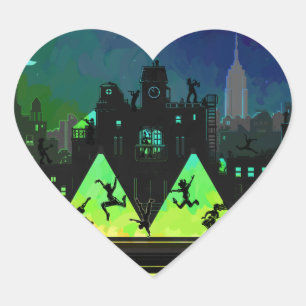 New York Boogie Nights Heart Sticker