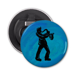 New York Boogie Nights Saxophone Blue Bottle Opener