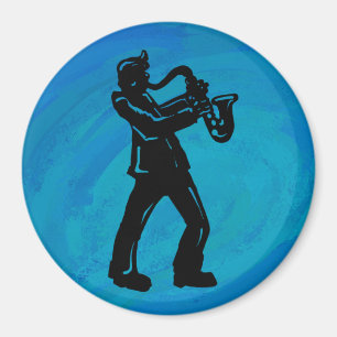 New York Boogie Nights Saxophone Blue Magnet