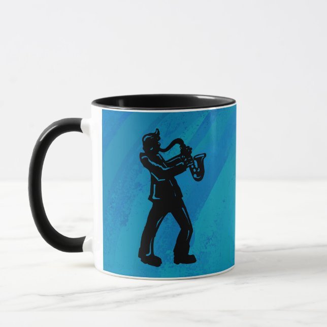 New York Boogie Nights Saxophone Blue Mug (Left)