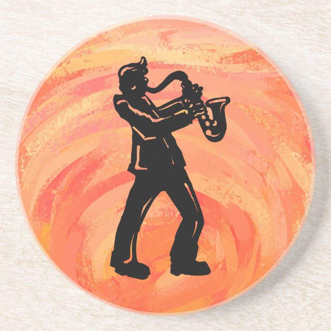 New York Boogie Nights Saxophone Orange Coaster (Front)