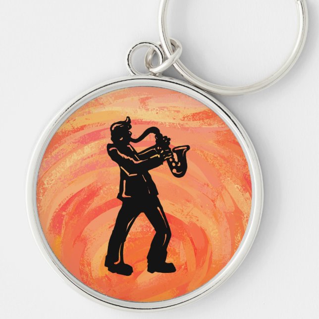 New York Boogie Nights Saxophone Orange Key Ring (Front)