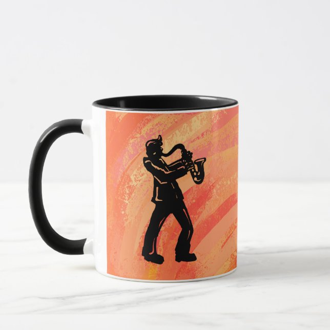 New York Boogie Nights Saxophone Orange Mug (Left)