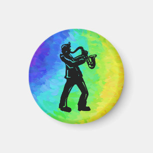 New York Boogie Nights Saxophone Rainbow Magnet