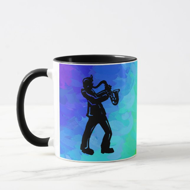 New York Boogie Nights Saxophone Rainbow Mug (Left)