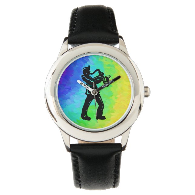 New York Boogie Nights Saxophone Rainbow Watch (Front)