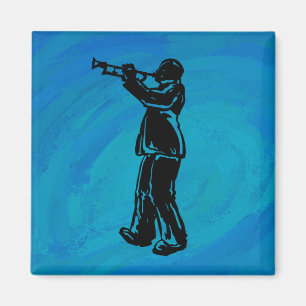 New York Boogie Nights Trumpet Blue Magnet