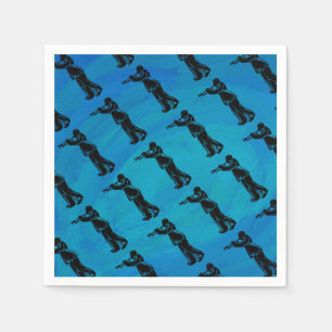 New York Boogie Nights Trumpet Blue Napkin