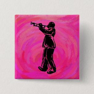 New York Boogie Nights Trumpet Hot pink 15 Cm Square Badge