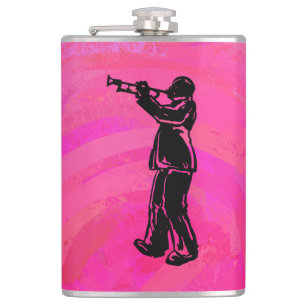 New York Boogie Nights Trumpet Hot pink Hip Flask