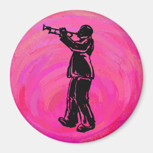New York Boogie Nights Trumpet Hot pink Magnet