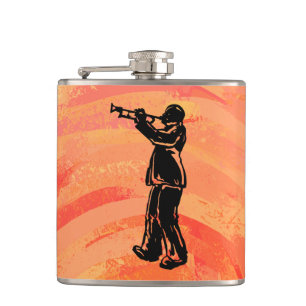 New York Boogie Nights Trumpet Orange Hip Flask