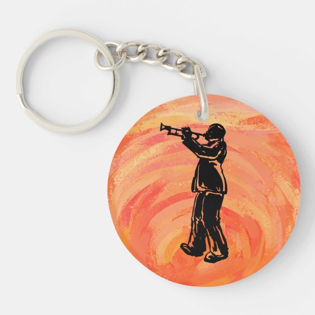 New York Boogie Nights Trumpet Orange Key Ring (Front)