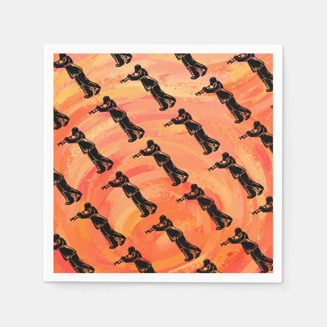 New York Boogie Nights Trumpet Orange Napkin (Front)