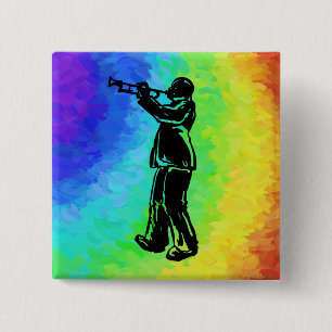 New York Boogie Nights Trumpet Rainbow 15 Cm Square Badge