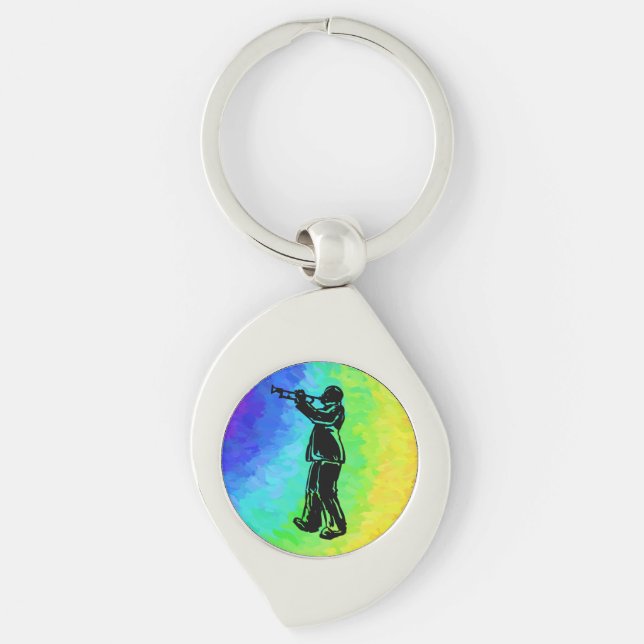 New York Boogie Nights Trumpet Rainbow Key Ring (Front)