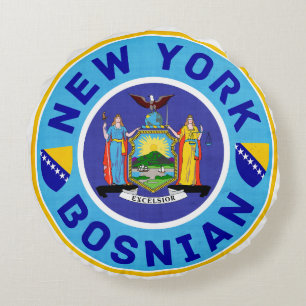 New York Bosnian American   Round Cushion