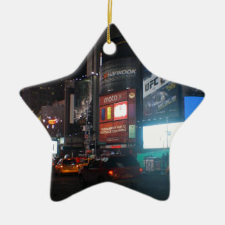 New York Broadway at night Ceramic Tree Decoration