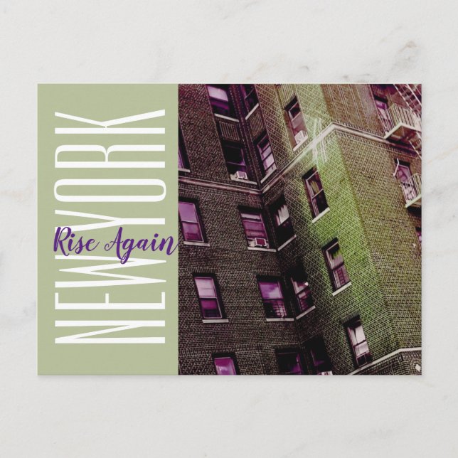 New York-Brooklyn Apartment Block Postcard (Front)