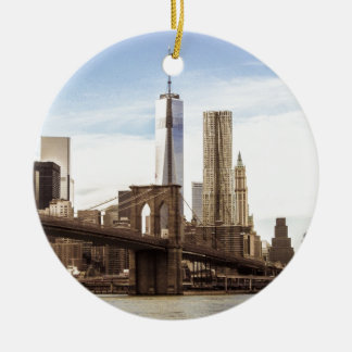 New York Brooklyn bridge Ceramic Tree Decoration