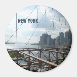 New York, Brooklyn Bridge Cust. Text Magnet