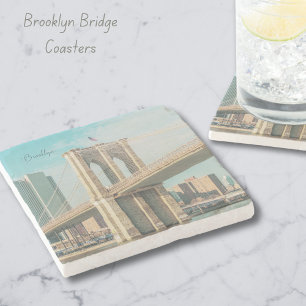 New York Brooklyn Bridge  Stone Coaster