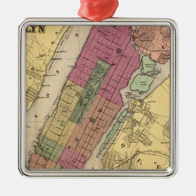 New York, Brooklyn Metal Tree Decoration (Front)