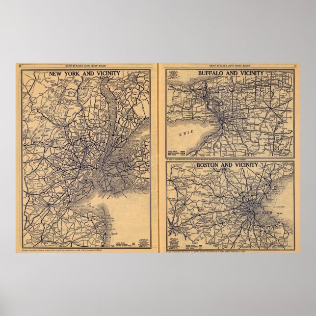 New York, Buffalo, Boston Poster (Front)