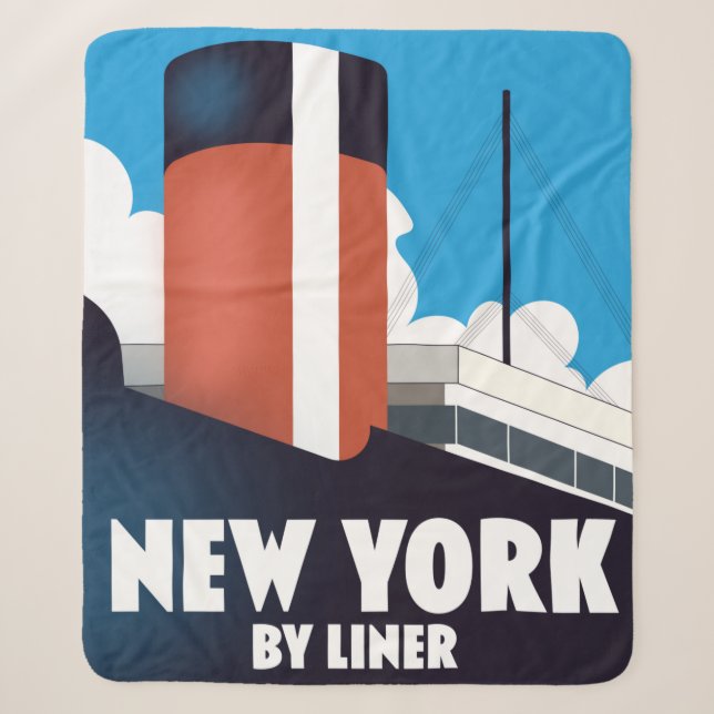 New York by liner Sherpa Blanket (Front)