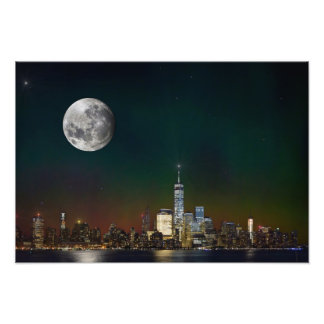 New York by Night Photo Print