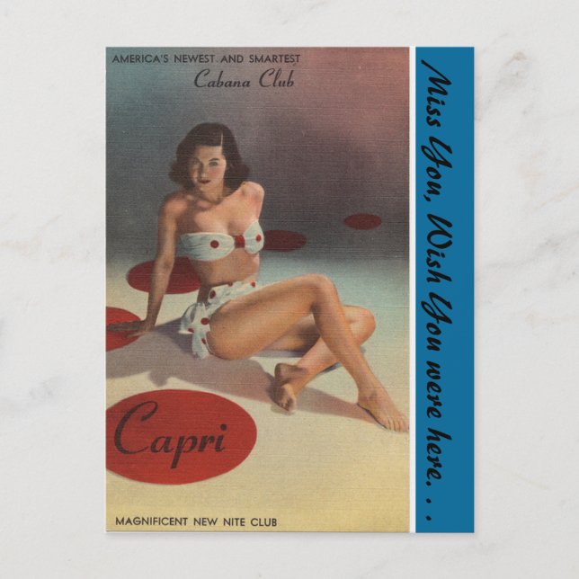 New York, Capri Cabana Club, Night Club Postcard (Front)