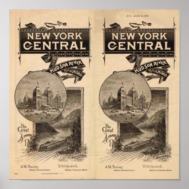 New York Central and Hudson River Railroad Poster (Front)