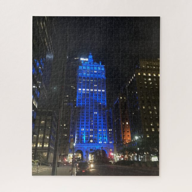 New York Central Building NYC Park Avenue Night Jigsaw Puzzle (Vertical)