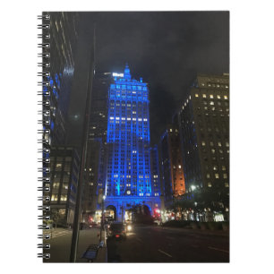 New York Central Building NYC Park Avenue Night Spiral Notebook