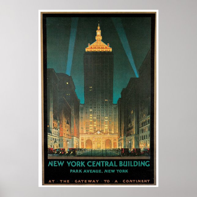 "New York Central Building" Vintage Poster (Front)