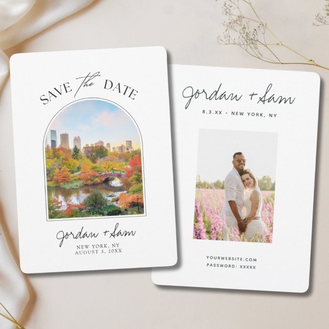 New York Central Park Autumn Wedding Save the Date Invitation (New York Central Park Wedding Save the Date
)