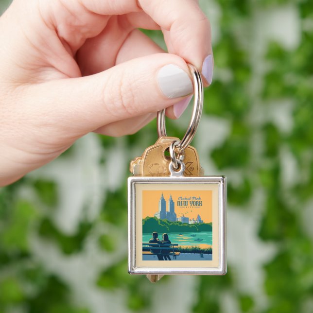 New York Central Park Bench Key Ring (Hand)