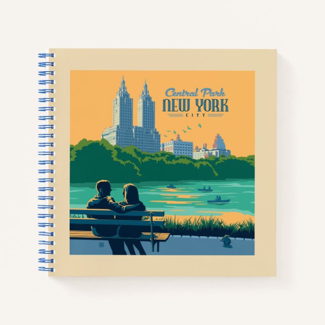 New York Central Park Bench Notebook (Front)