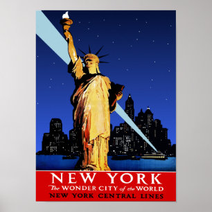 New York Central Railroad Travel Poster for NYC