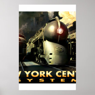 New York Central System Streamliners New Retro Poster