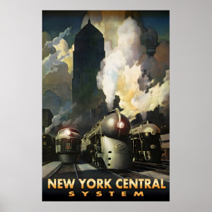 New York Central System Streamliners New Retro Poster
